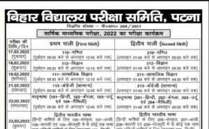 Bihar Board Time Table