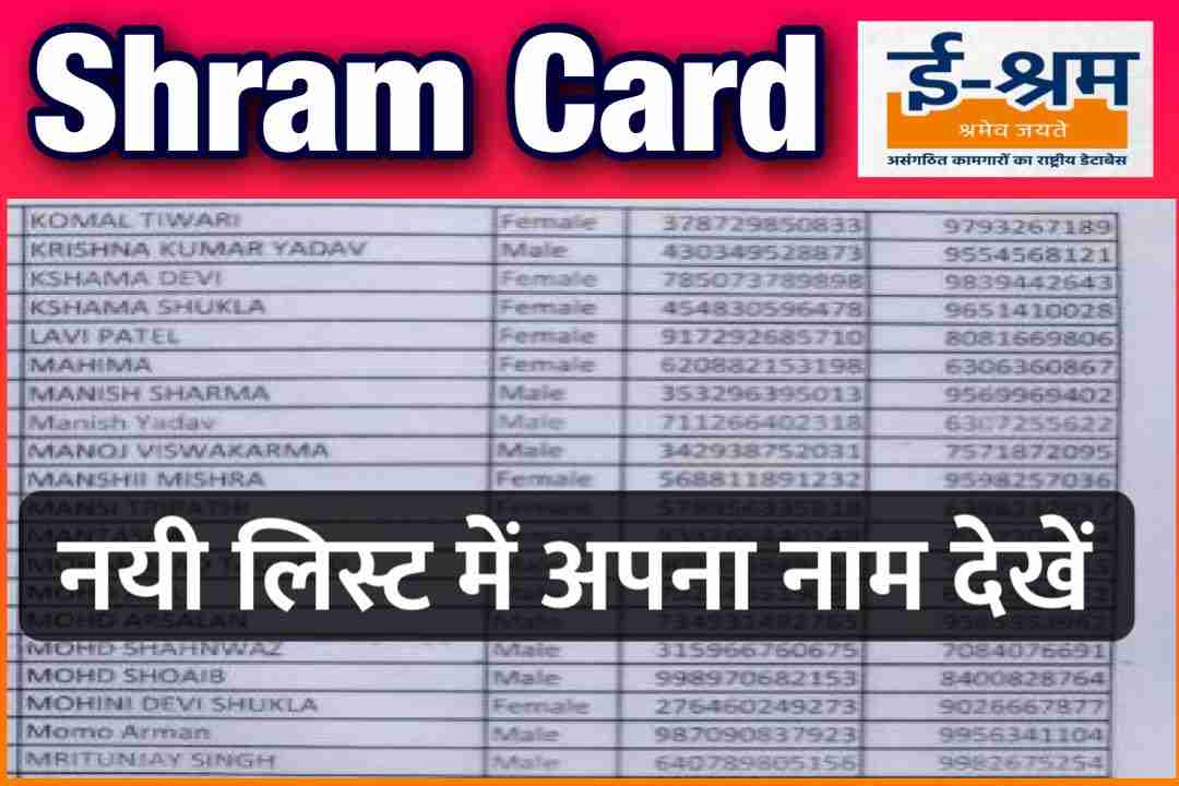 Shram Card New List Released