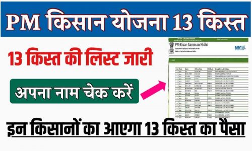 PM Kisan Yojana 13th Installment List 2023