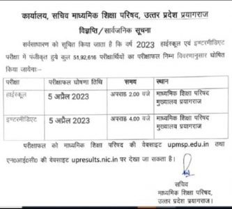 up board result 2023