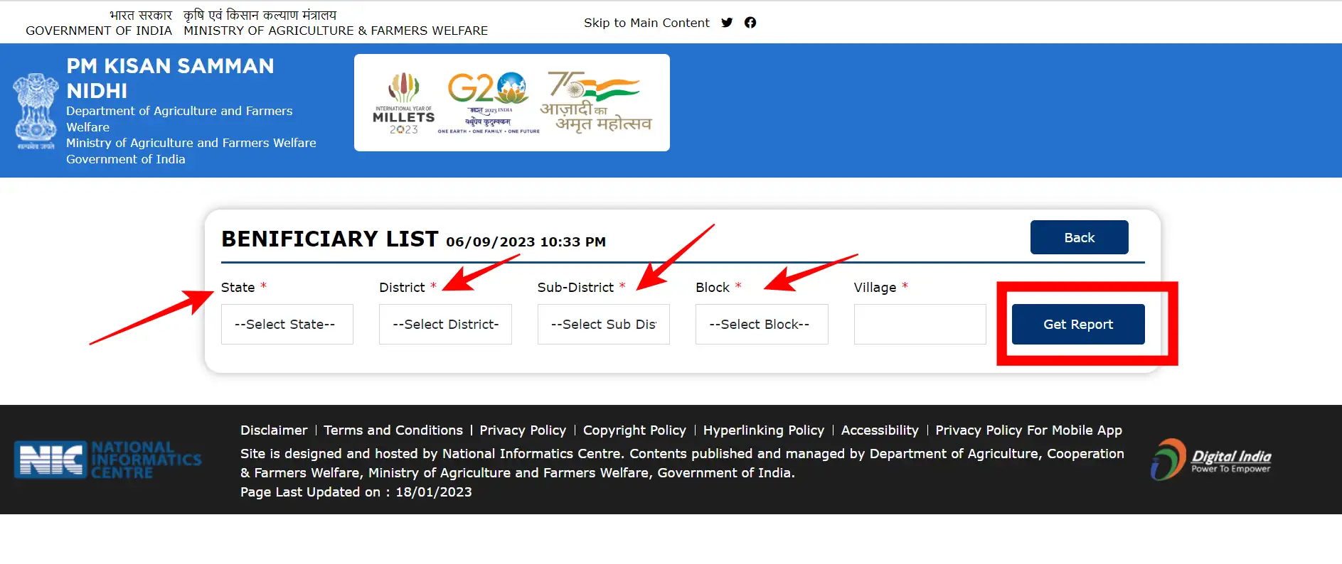 Kisan Yojana Website