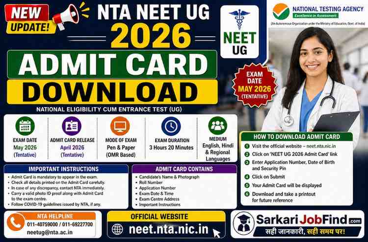 NTA NEET UG Admit Card Download 2026