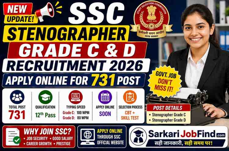 SSC Stenographer Grade C & D Recruitment 2026 Apply Online for 731 Post